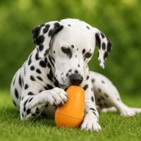 Rucan Conic Naranja — juguetes de caucho natural para perros. resistentes y seguro