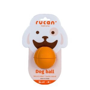 ball naranja dureza media — juguetes de caucho natural para perros. resistentes y seguro