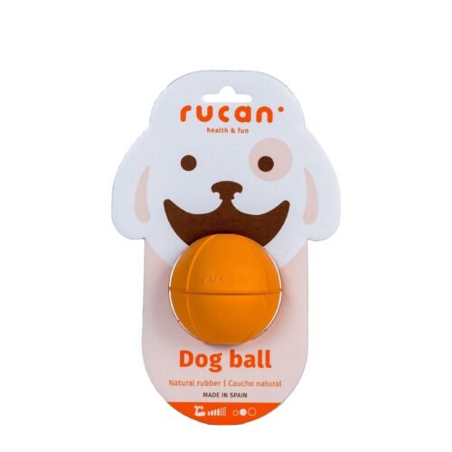 ball naranja dureza media — juguetes de caucho natural para perros. resistentes y seguro