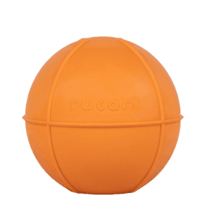 ball naranja dureza media — juguetes de caucho natural para perros. resistentes y seguro