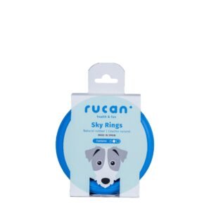 sky rings aros— juguetes de caucho natural para perros. resistentes y seguro